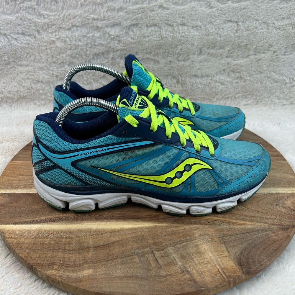 Saucony Grid Mayhem Size 10 Blue Women’s Running Shoe - 15182-3 Neon